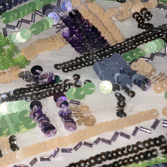 Veronica Beard Cherie Dress Violet Multi Sequin Halter Midi Dress Size 2 NWT - Picture 9 of 10